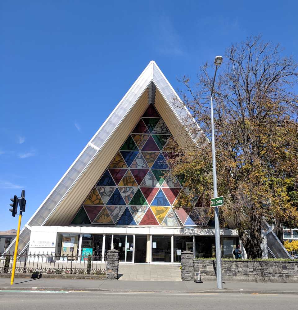 Alt Text / Christchurch Cardboard Cathedral Exterior